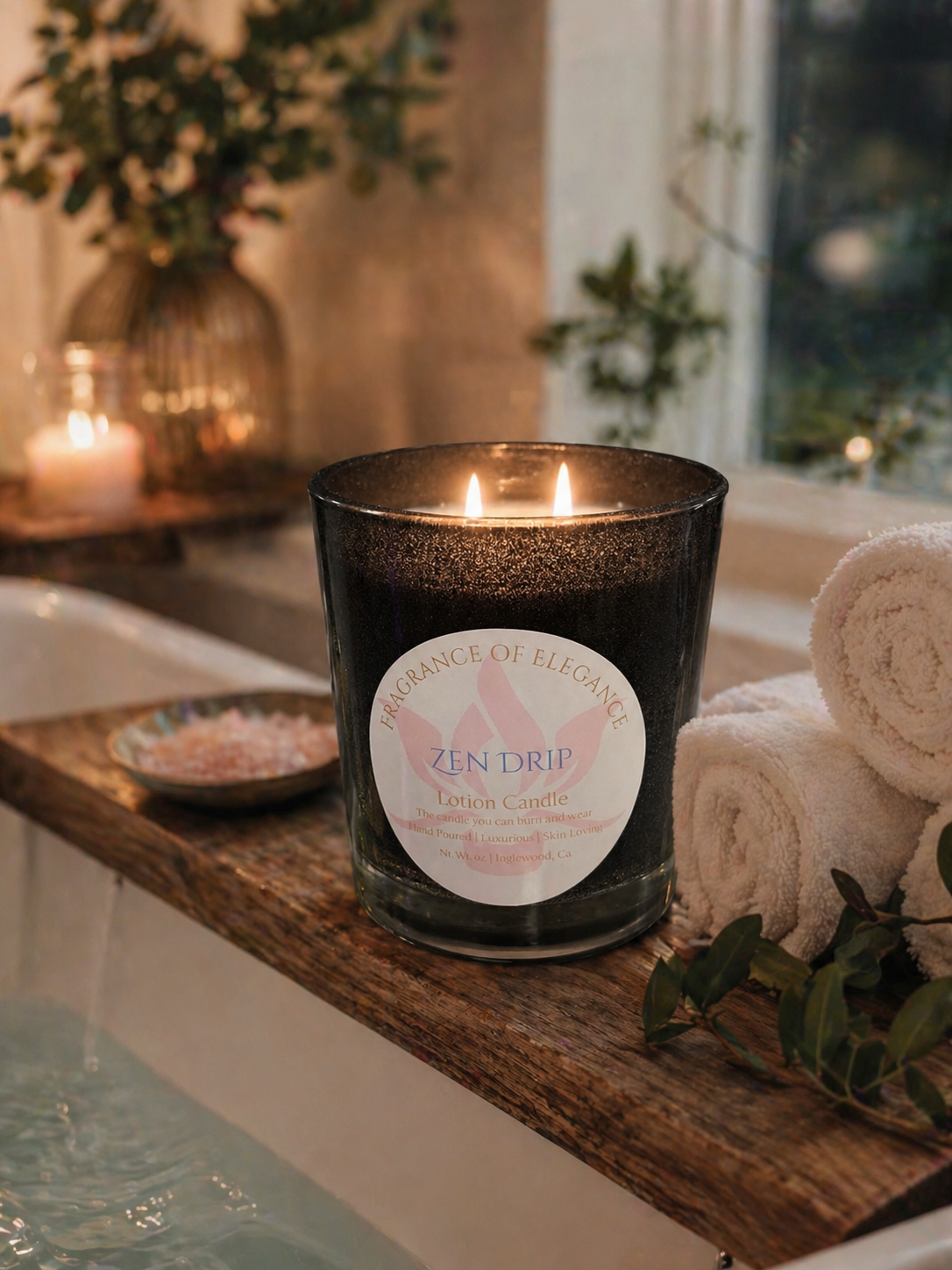 Zen Drip Candle 15oz double wick 72 hour burn - Fragrance of Elegance