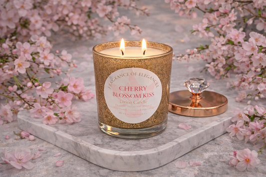 Cherry Blossom Kiss  Lotion Candle 15oz double wick 72 hour burn - Fragrance of Elegance