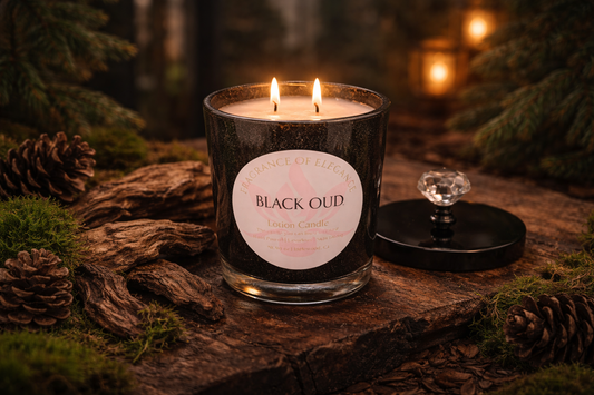 Black Oud Lotion Candle 15oz double wick 72 hour burn (Copy) - Fragrance of Elegance