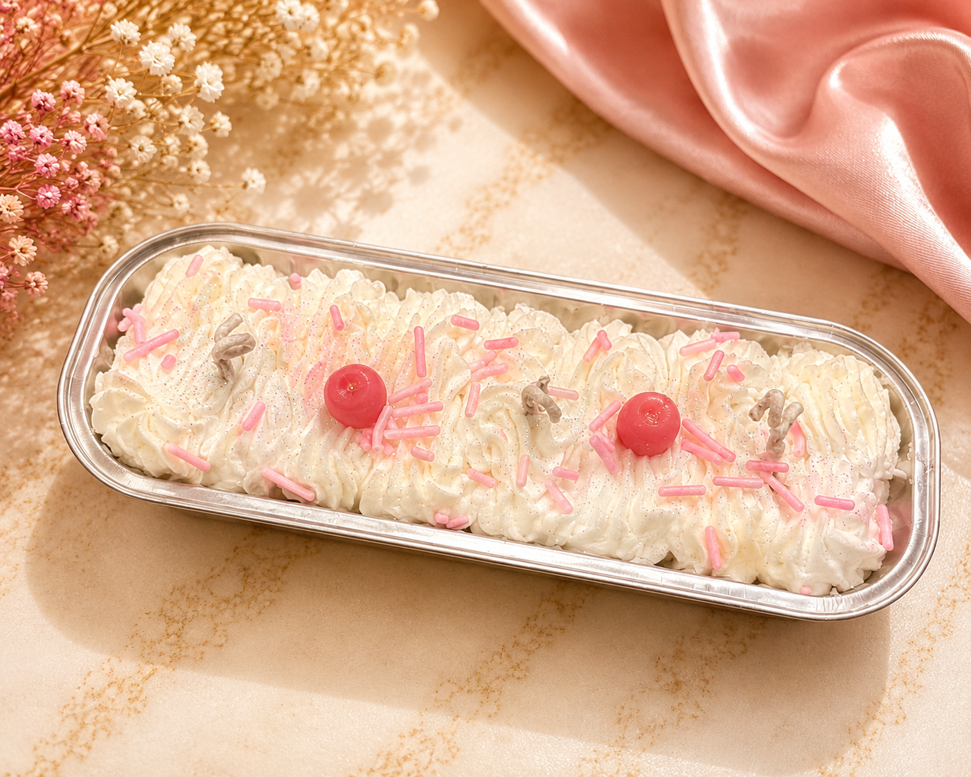 Strawberry Sprinkle Loaf Cake Candle