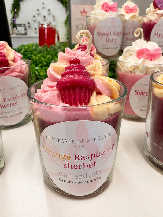 Orange Raspberry Sherbert Candle - Fragrance of Elegance