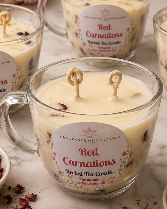 Red Carnation candle made with essential oil 90 hour burn time 3 wick (Copy) - Fragrance of Elegance