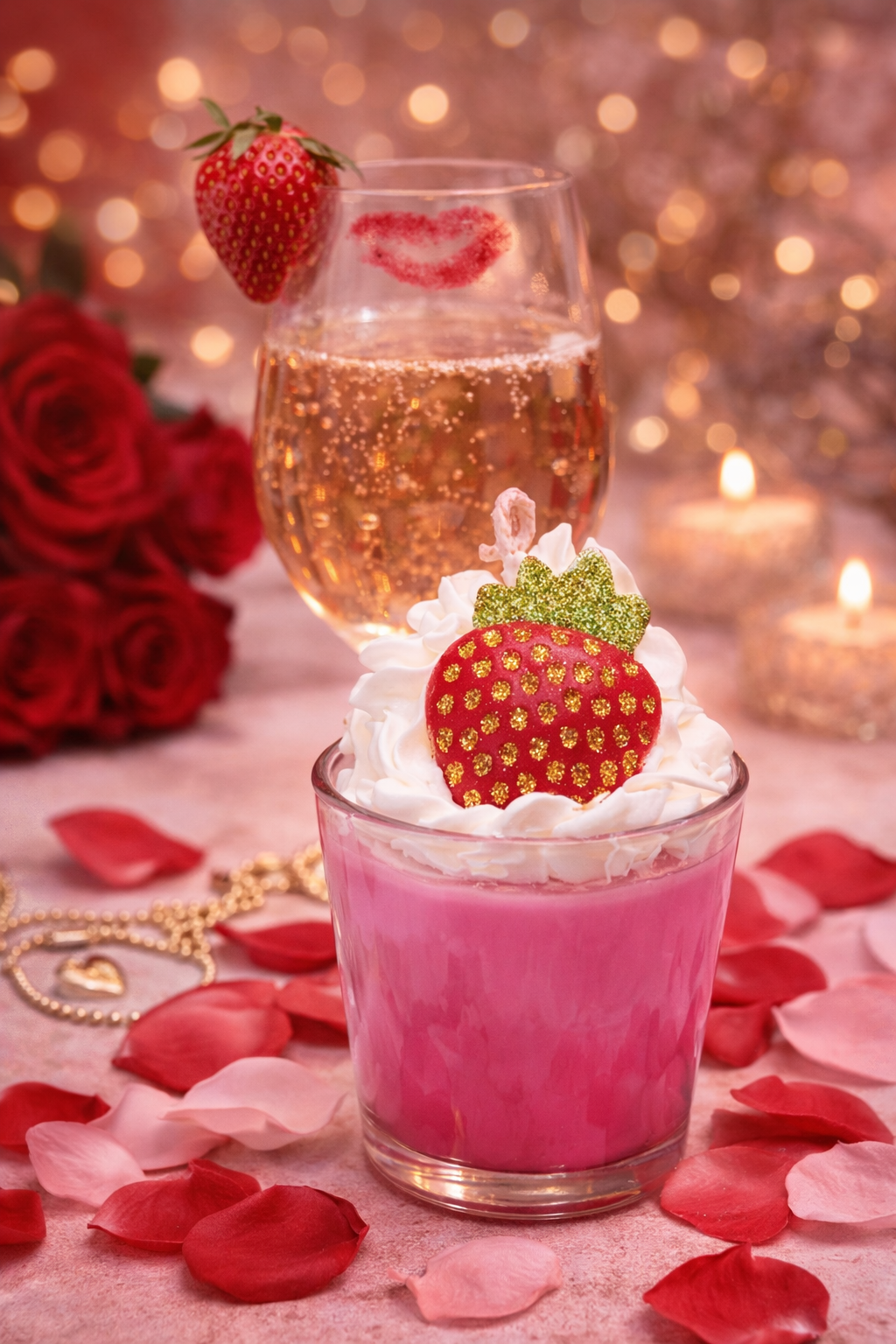 Strawberry Mimosa Pastry Dessert Candle - Fragrance of Elegance