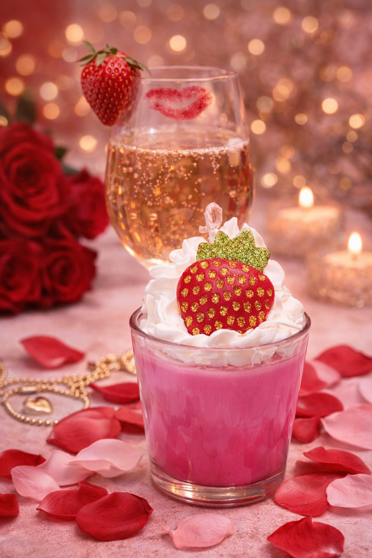 Strawberry Mimosa Pastry Dessert Candle - Fragrance of Elegance