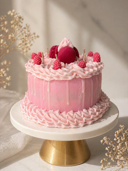 Pink Macaron Dream Cake Candle - Fragrance of Elegance