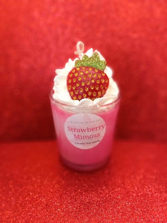 Strawberry Mimosa Pastry Dessert Candle - Fragrance of Elegance